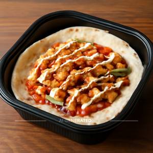 Open chicken shawarma with khabus
