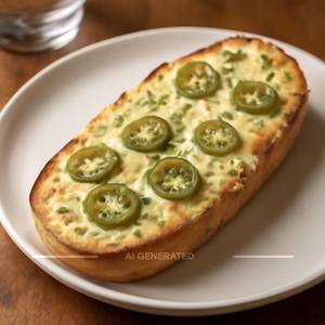 Cheese and Jalapenos Garlic Bread [Veg]