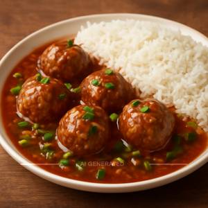 Veg Manchurian With Rice