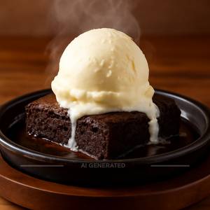 Sizzling Brownie With Vanilla Ice Cream