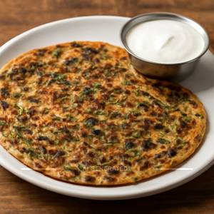 Mixed Paratha With Curd