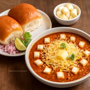 Paneer Cheese Pav Bhaji