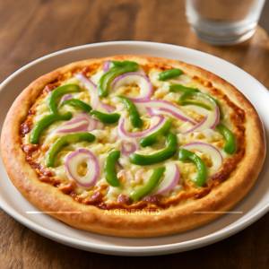 Capsicum And Onion Cheese Pizza