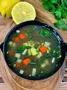 Lemon coriander  veg soup