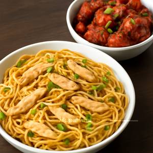 Chicken Noodles With Chilli Chicken