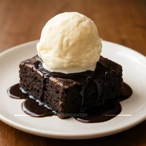 Brownie With Ice Cream                              