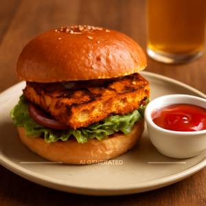 Tandoori paneer burger