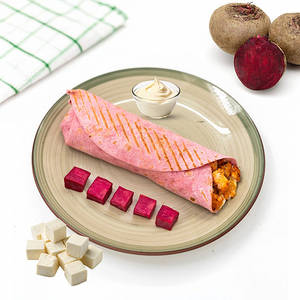 Grilled Panner Beetroot Wrap With And  Mayo