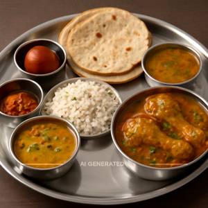 Special Chicken Saoji Thali
