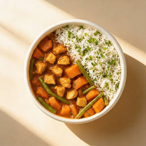 Paneer Indian Curry Rice Bowl