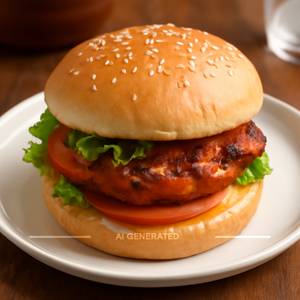 Tandoori chicken burger