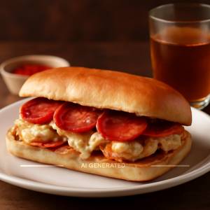 Chicken pepperoni sandwich