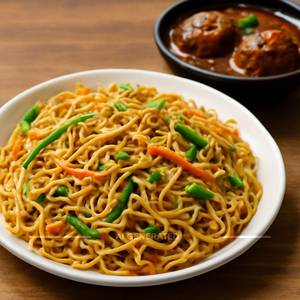 Veg Noodles With Veg Manchurian