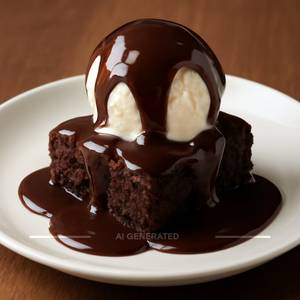 Brownie With Hot Chocolate Sauce