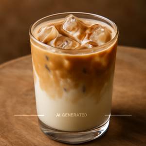 Iced Vanilla Latte .