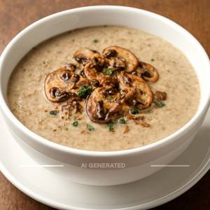 Burnt Garlic Mushroom Soup