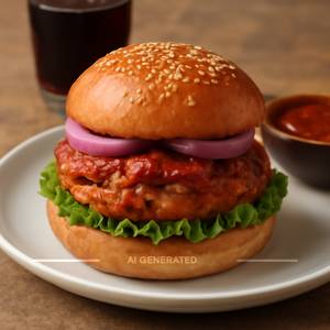 Schezwan Chicken Burger