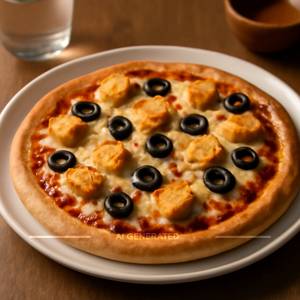 Olive com and paneer pizza