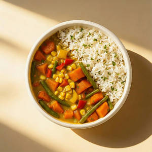 Mix Veg Thai Green Curry Rice Bowl