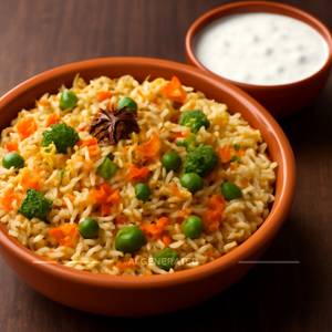 Veg Biryani+curd