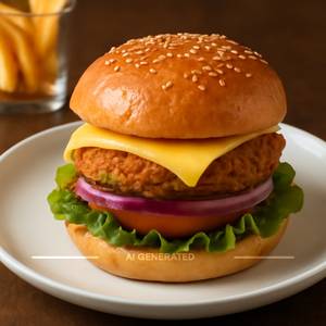 Veg burger with cheese
