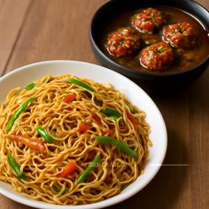 Veg Noodles + Veg Manchurian