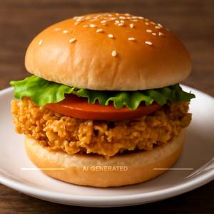 Fried chicken cheese burger