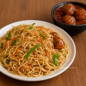 Veg Noodles With Veg Manchurian