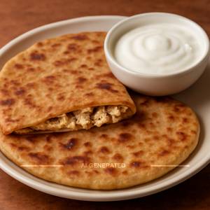 Paneer Paratha with Curd