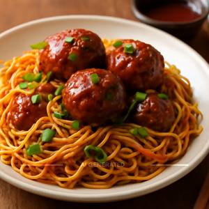 Veg manchurian noodles