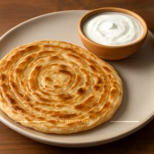 Plain Paratha With Curd
