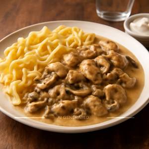 Chicken Stroganoff .