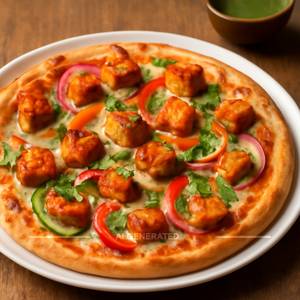 Tandoori paneer pizza