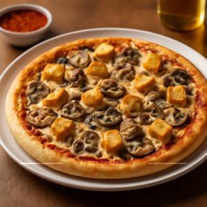 Paneer mushroom pizza