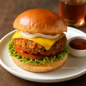 Veg crispy cheese burger