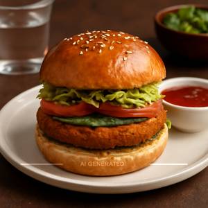 Veg aloo tikka burger