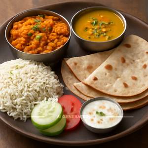 Paneer Butter Masala Bhurji Thali