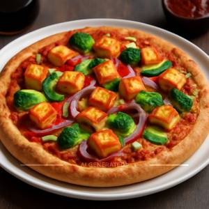 Paneer overloaded pizza