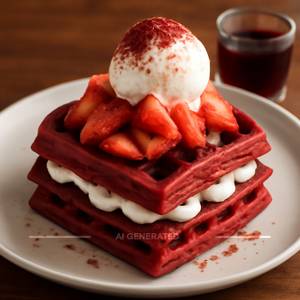 Red Velvet Waffle Cake
