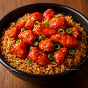 Chilli chicken rice bowl