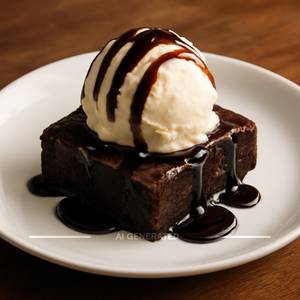 "BROWNIE WITH ICE CREAM"