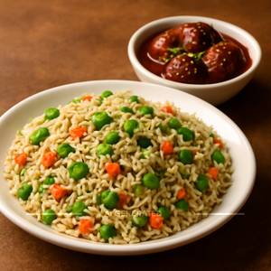 Veg Fried Rice With Veg Manchurian