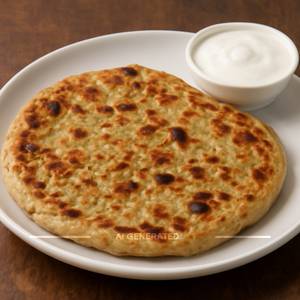 Aloo paratha (2pc) with curd
