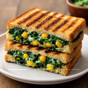 Corn And Spinach Sandwich