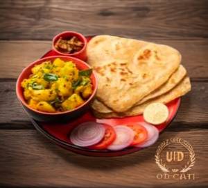 Paratha Plain [2] With  Alu Sabji Pickle desi ghee