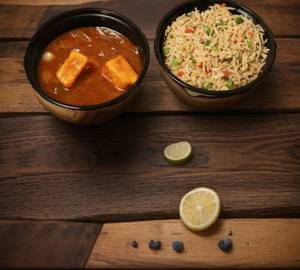 Veg Fried Rice With Paneer Chilli [2pcs]