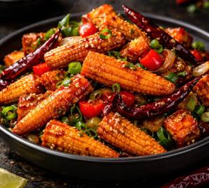 Baby corn chilli