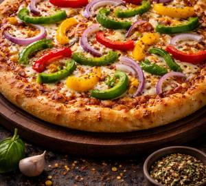 Capsicum onion pizza