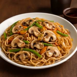 Mushroom Hakka Noodles