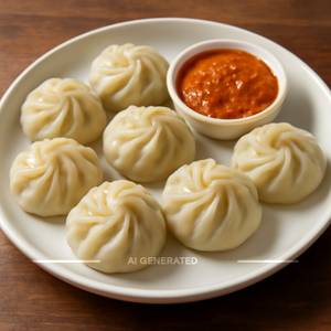 Veg steamed momos [8 pieces]